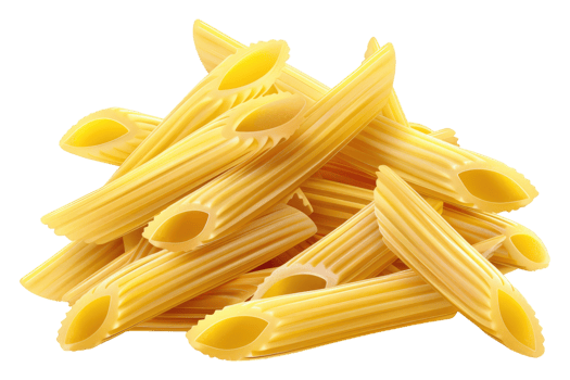 Penne regatta pasta isolated on transparent background. png