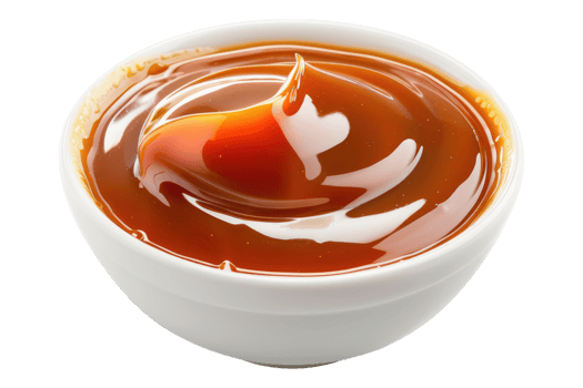 Sweet caramel sauce isolated on transparent background. png