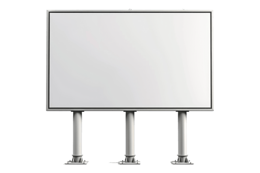 Large advertisement billboard isolated on transparent background. png