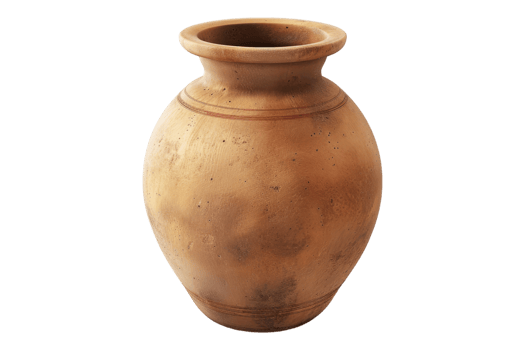Clay jar isolated on transparent background. png