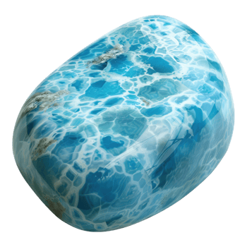 Larimar stone isolated on transparent background png