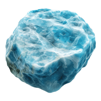 Larimar stone isolated on transparent background png