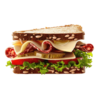 Reuben sandwich isolated on transparent background png