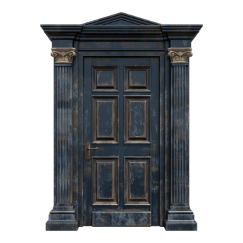 Lue door isolated on transparent background png