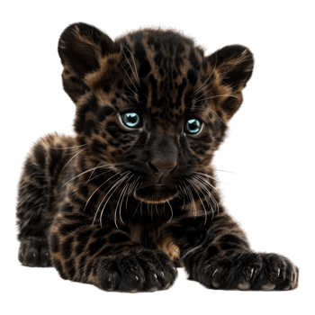 Baby panther isolated on transparent background png