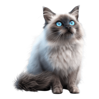 Birman cat isolated on transparent background png