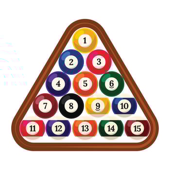 Billiard balls placed in the shape of a triangle illustration vector