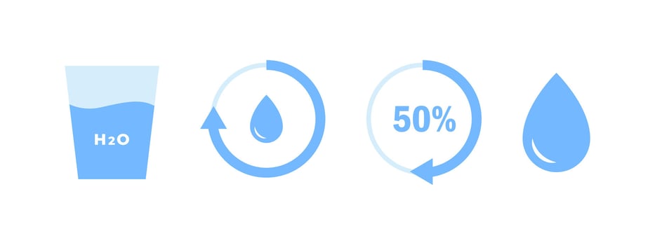Water level. Water body balance vector