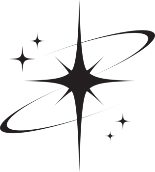 Y2k icon of star shape Shiny glitter element. Abstract retro minimal twinkles with cosmic orbit. Minimal modern futuristic figure png