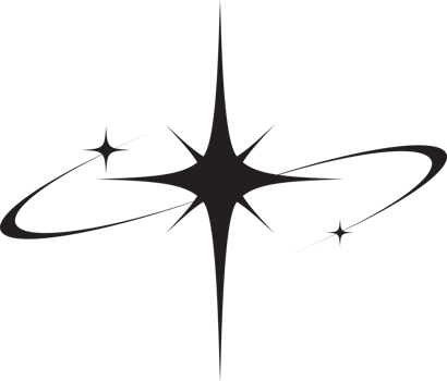 Y2k icon of star shape Shiny glitter element. Abstract retro minimal twinkles with cosmic orbit. Minimal modern futuristic figure png