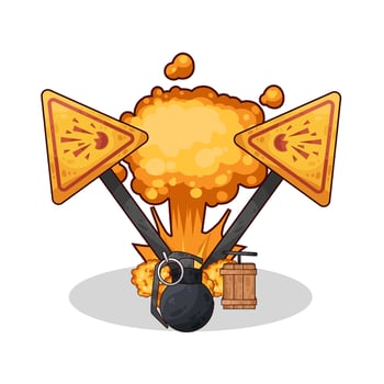 illustration of terrible bomb explosion vector