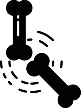 Bone solid glyph illustration vector