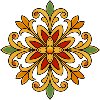 colorful floral decorative element in the baroque style png