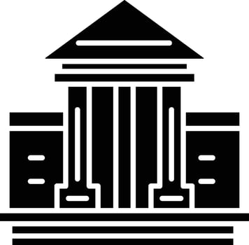 Government building solid glyph illustration vector