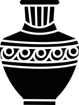 Vase solid glyph illustration vector