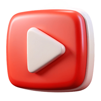 3D YouTube subscribe button red and white png