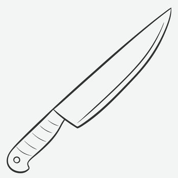 Artistic Kitchen Knife Doodle Style Line Art Illustration vector
