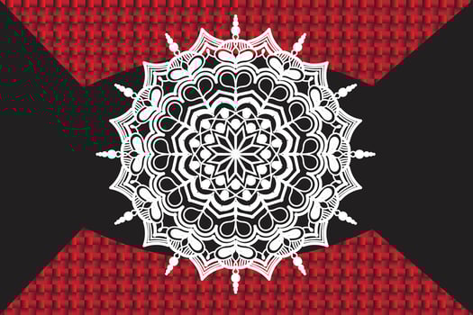 Mandala design black , white and red. vector