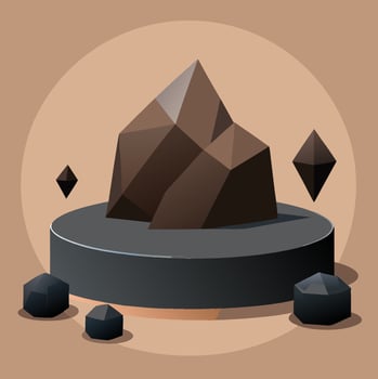 Black geometric Stone and Rock shape background, minimalist mockup for podium display or showcase, 3d rendering. vector
