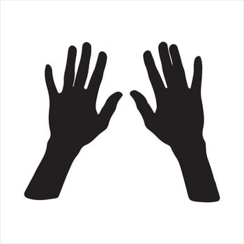 silhouettes of hands silhouette white background vector