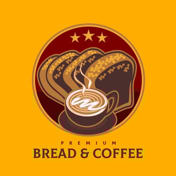 Premium Bread and Coffee vector