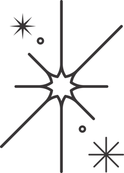 Outline icon of stars with sparkles. Glitter light graphic elements. Twinkles retro symbols. Minimal magic decoration png