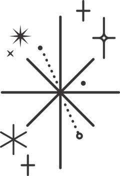 Outline icon of stars with sparkles. Glitter light graphic elements. Twinkles retro symbols. Minimal magic decoration png