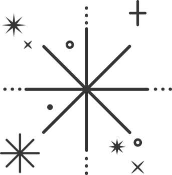 Outline icon of stars with sparkles. Glitter light graphic elements. Twinkles retro symbols. Minimal magic decoration png