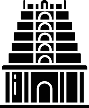 Indian Temple solid glyph illustration vector