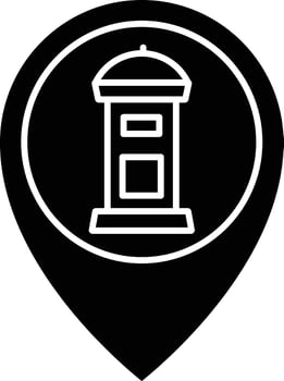 Post office location solid glyph illustration vector