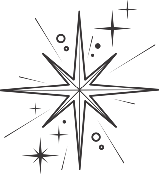 Line icon of stars. Sparks and shiny elements. Abstract glitter symbol with light effect. Minimal Y2K magic twinkles png