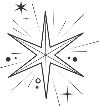 Line icon of stars. Sparks and shiny elements. Abstract glitter symbol with light effect. Minimal Y2K magic twinkles png