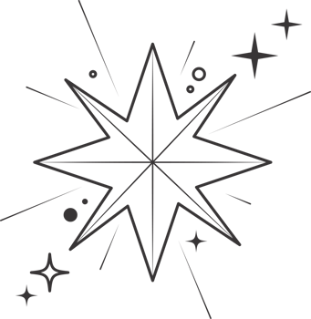Line icon of stars. Sparks and shiny elements. Abstract glitter symbol with light effect. Minimal Y2K magic twinkles png