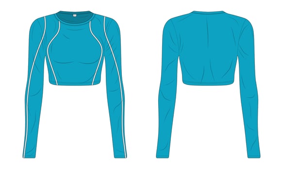 Blue women's sportswear template vector