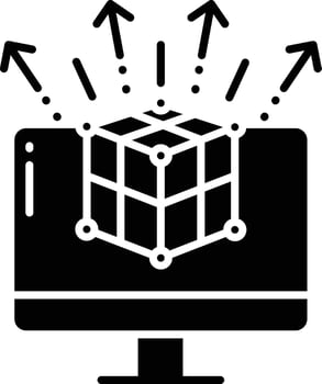 Computer solid glyph illustration vector