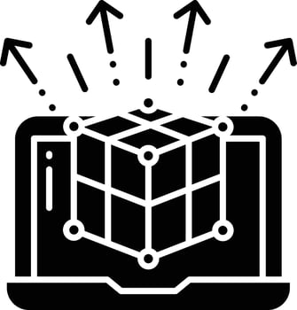 Laptop solid glyph illustration vector