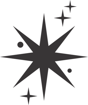 Star icon. Bling and sparkle shapes. Retro Y2K graphic design elements. Vintage twinkle starburst. Abstract simple 70s black Christmas symbol png