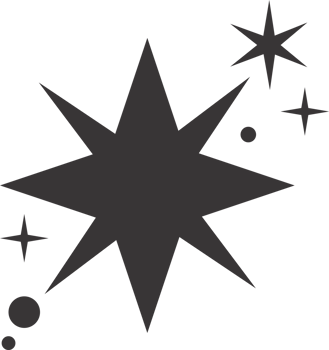 Star icon. Bling and sparkle shapes. Retro Y2K graphic design elements. Vintage twinkle starburst. Abstract simple 70s black Christmas symbol png