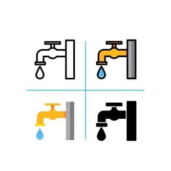 water tap, faucet icon vector