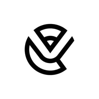 Letter Cv or Vc rounded shape modern unique logo vector