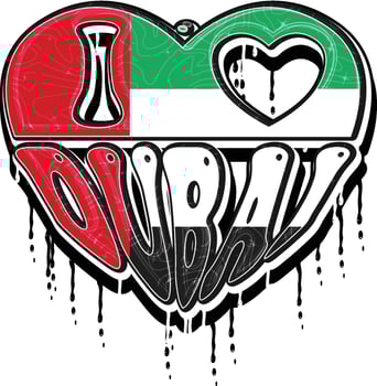 I Love Dubai Hand Lettering Graffiti Template vector