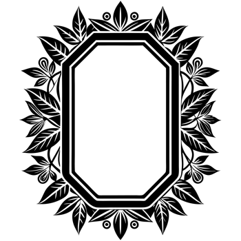 black elegant oval frame with ornament png