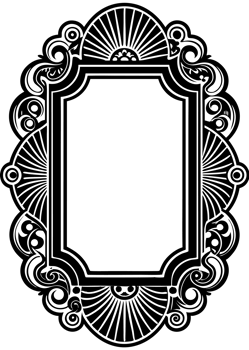 black elegant frame cutouts png