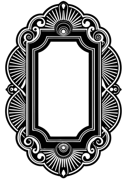 big black elegant frame line cutouts png
