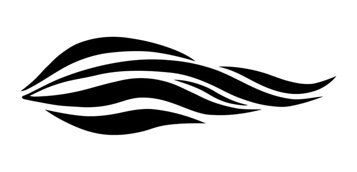Tribal black tattoo illustration. Solid curve fire shapes on white background vector