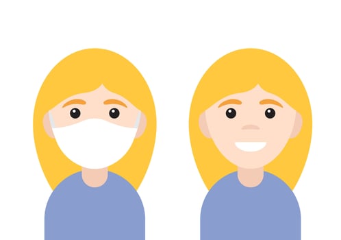 Woman girl face in medical mask vector
