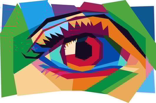 eyes in wpap pop art colorful design vector