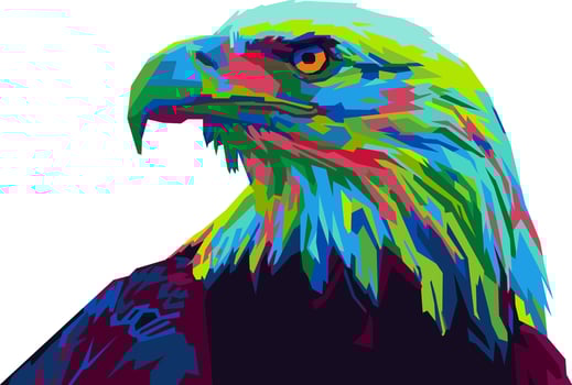 eagle in wpap pop art colorful design vector