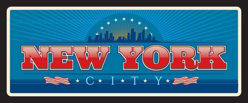 Retro style banner for New York city vintage card vector