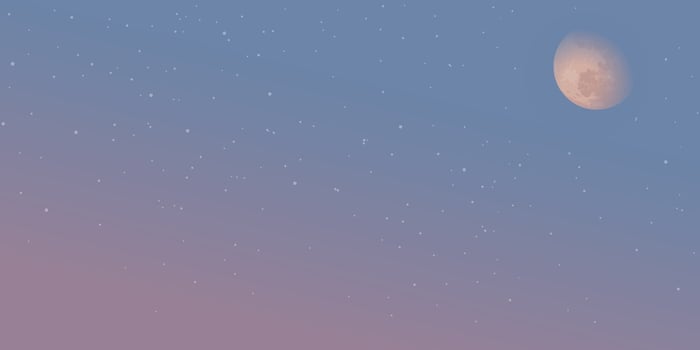 Half moon with stars and twilight sky background graphic illustration have blank space. Dramatic sky rectangle background. vector